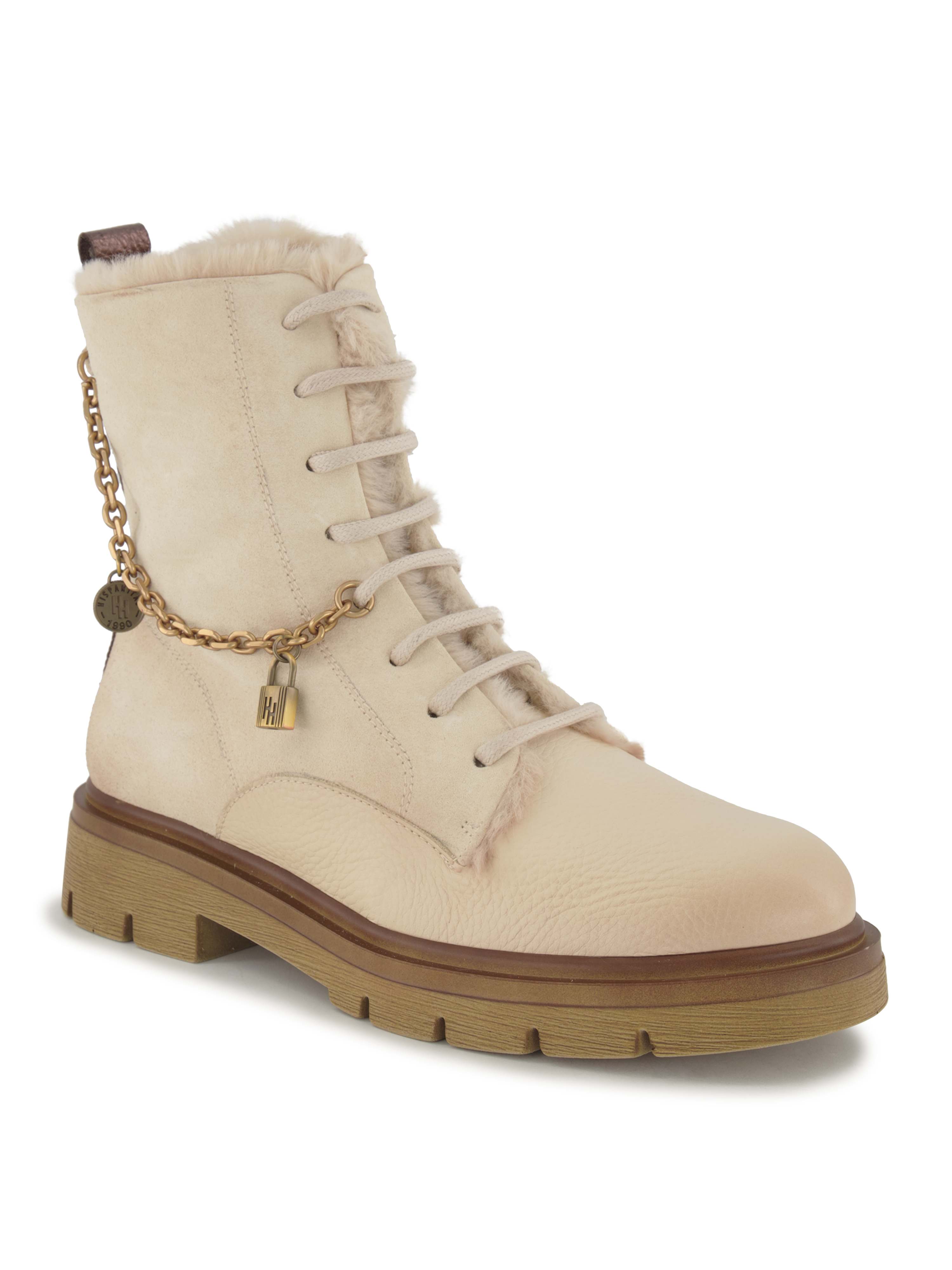 Hispanitas Schnürboots, Damen , Beige 38